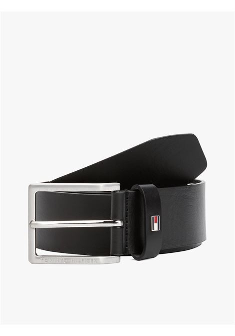 Cintura in pelle con fibbia quadrata Nero TOMMY HILFIGER | AM0AM13014BDS